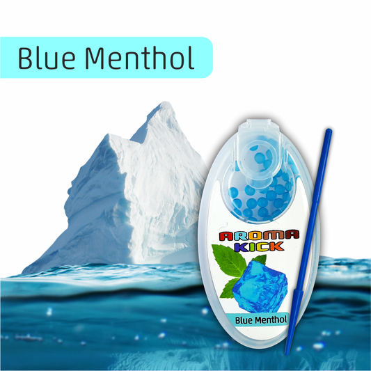 Aroma Kick Blue Menthol 100 Kapseln der ultimative Mentholgeschmack für Deine Zigarette nur bei uns als super starkes Mentholerlebnis